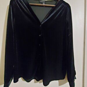 1. State Black Velour button up top in Small